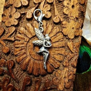 Silver Fairy Charm for Tinkerbell Charm Bracelet Fairy Wings Pendant Necklace